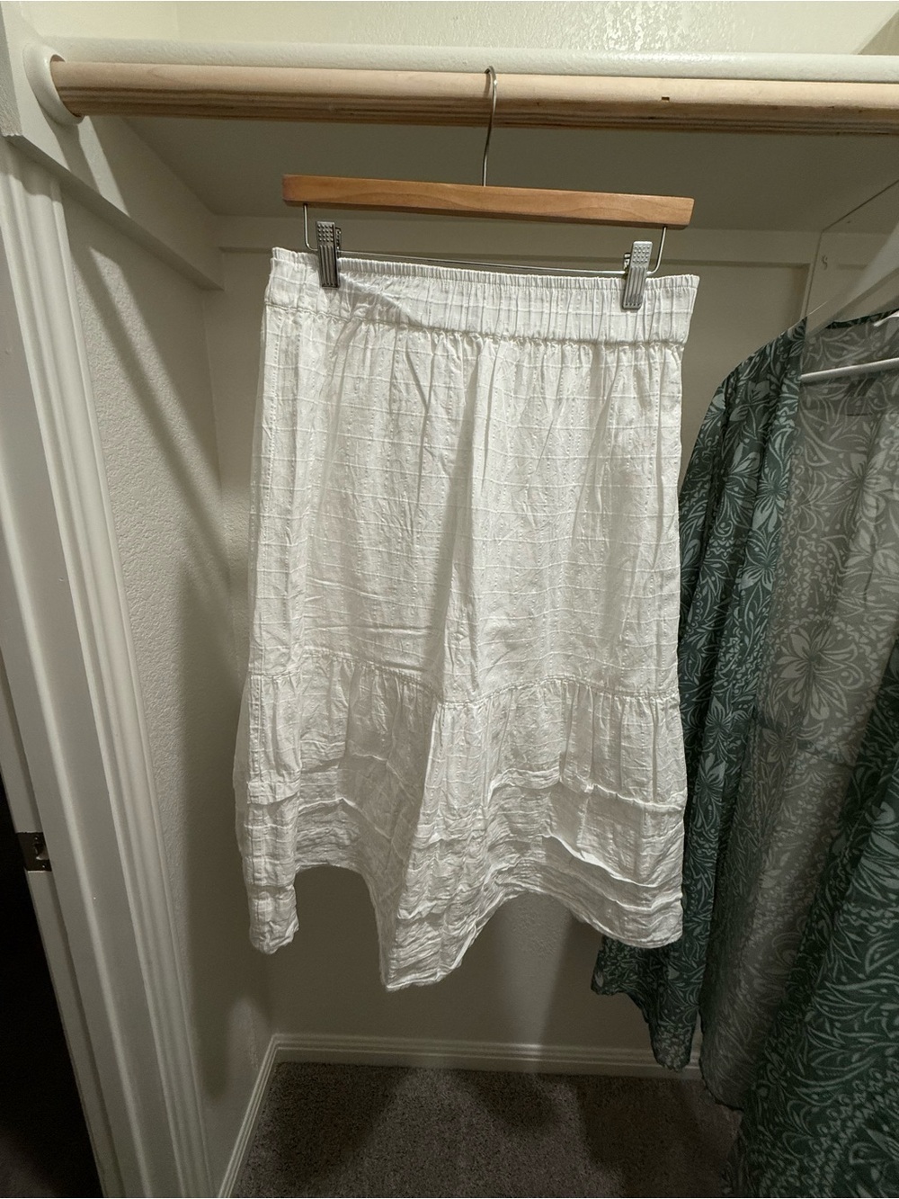 Madewell Women’s White Tiered Cotton Skirt - Lightweight Summer Style